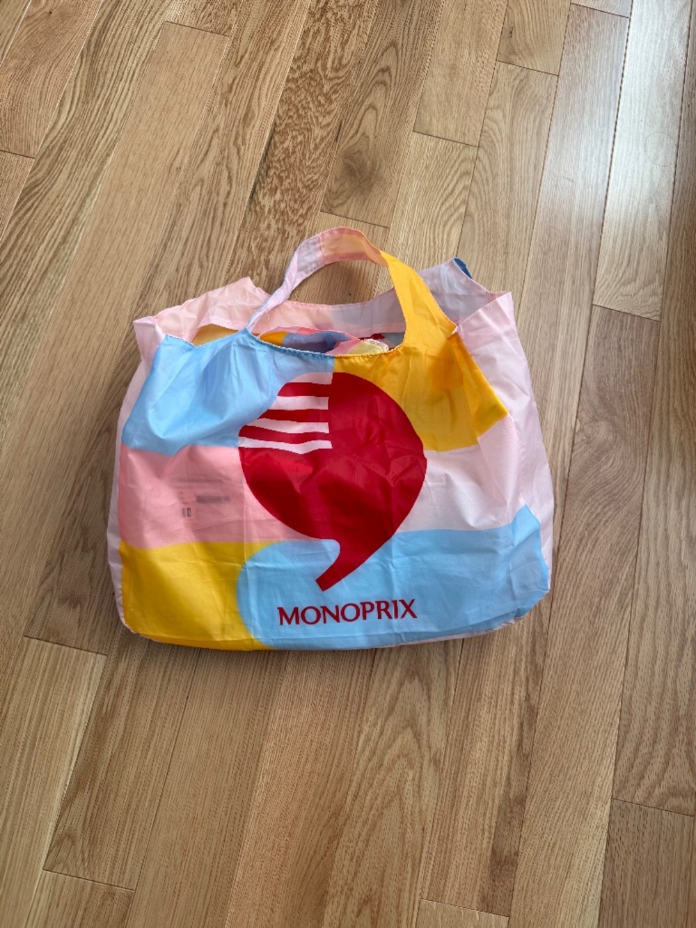 New Monoprix Paris Reusable Folding Nylon Shopping Bag - New Design